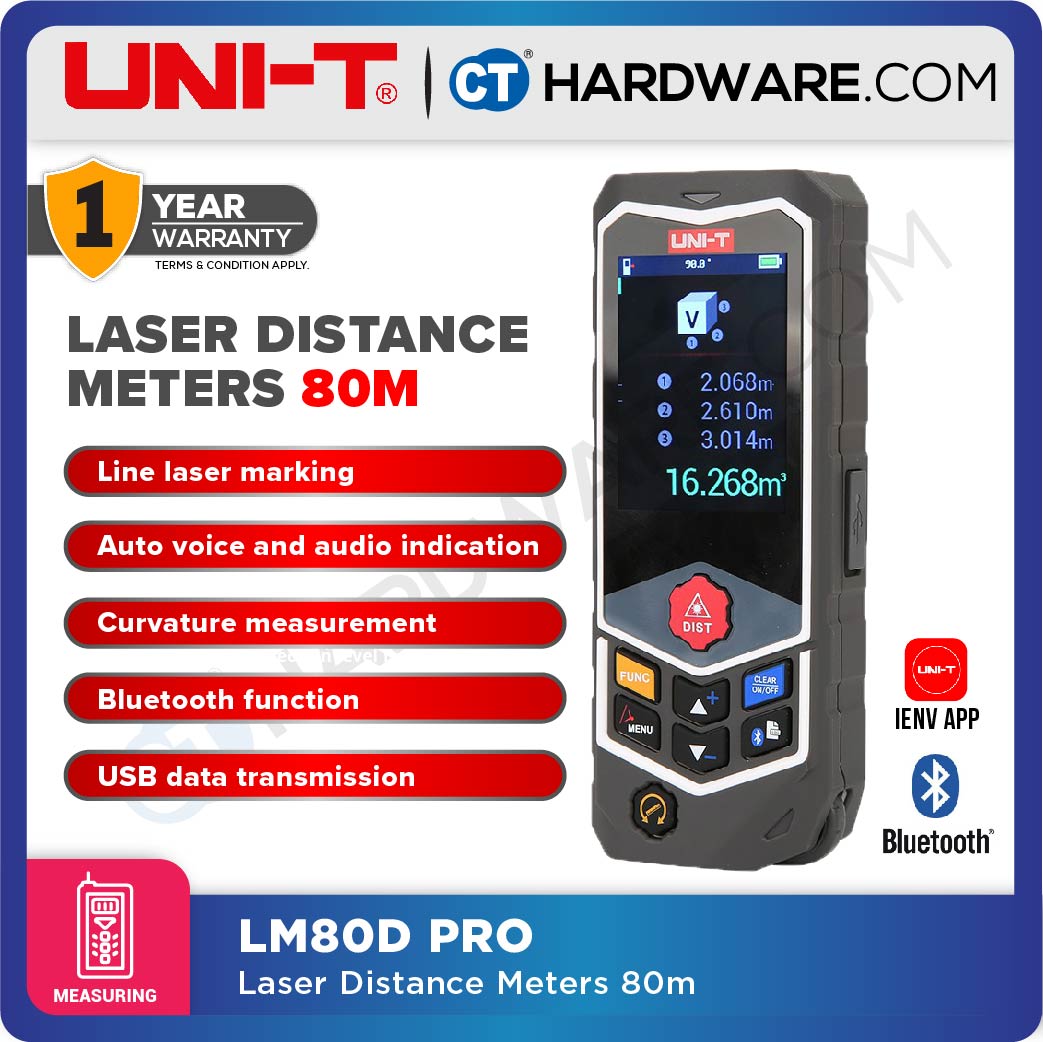 UNI-T LM80D PRO Laser Distance Meter 80m