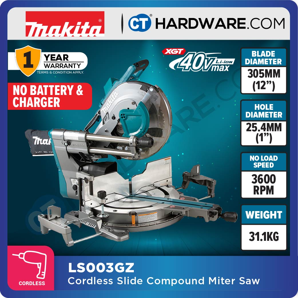 Makita LS003GZ XGT 40Vmax Cordless Brushless Slide Compound Miter Saw 305mm (12") (Body Only)