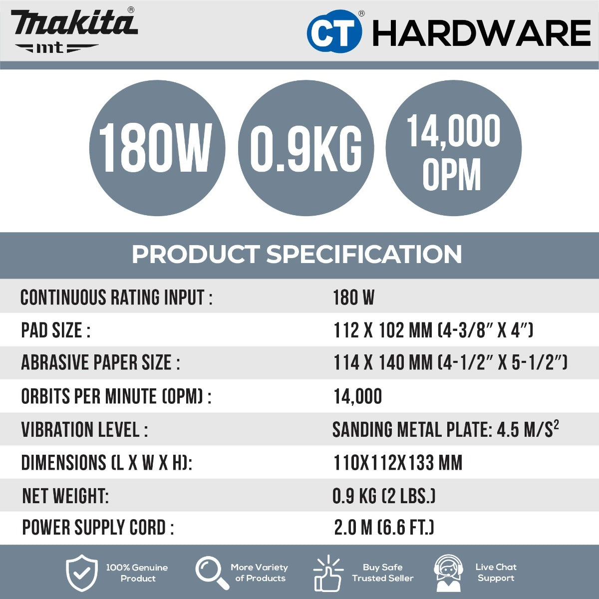 MAKITA MT M9200B Finishing Sander 180W