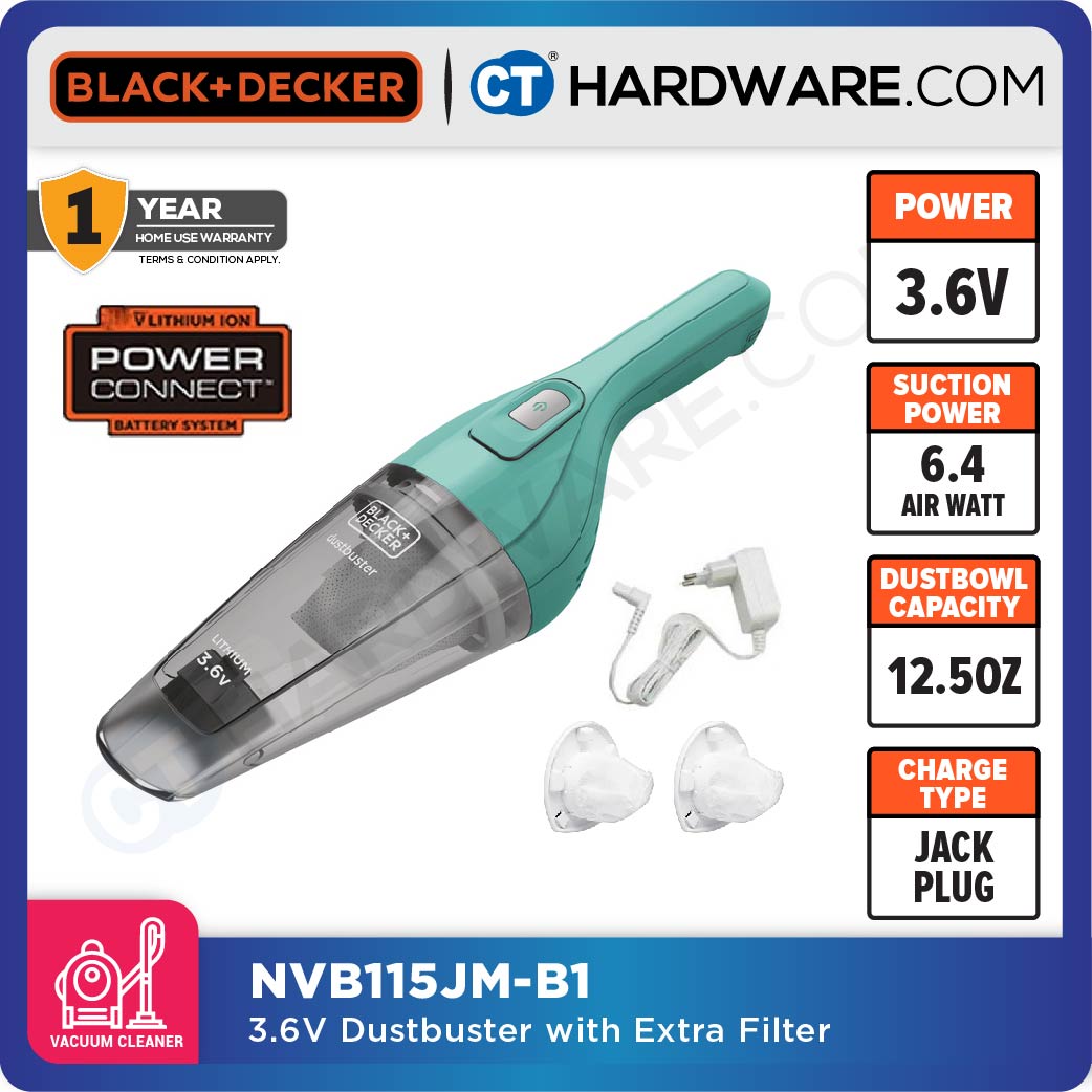 BLACK+DECKER NVB115JM HANDHELD VACUUM CLEANER CYCLONIC DUSTBUSTER (3.6V)