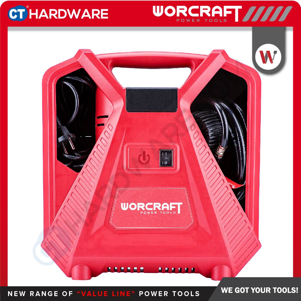 WORCRAFT PAC11-180 OILESS PORTABLE AIR COMPRESSOR 1.5HP | 180L/MIN | 8BAR | 3550RPM (DIRECT COUPLER) (PAC11180)