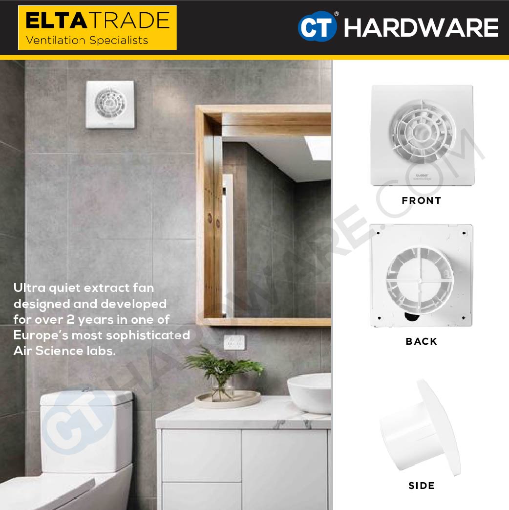 ELTA TRADE FANTECH ULTRA QUIET AXIAL VENTILATION FAN DIA 100MM (QUASAR2SBB)
