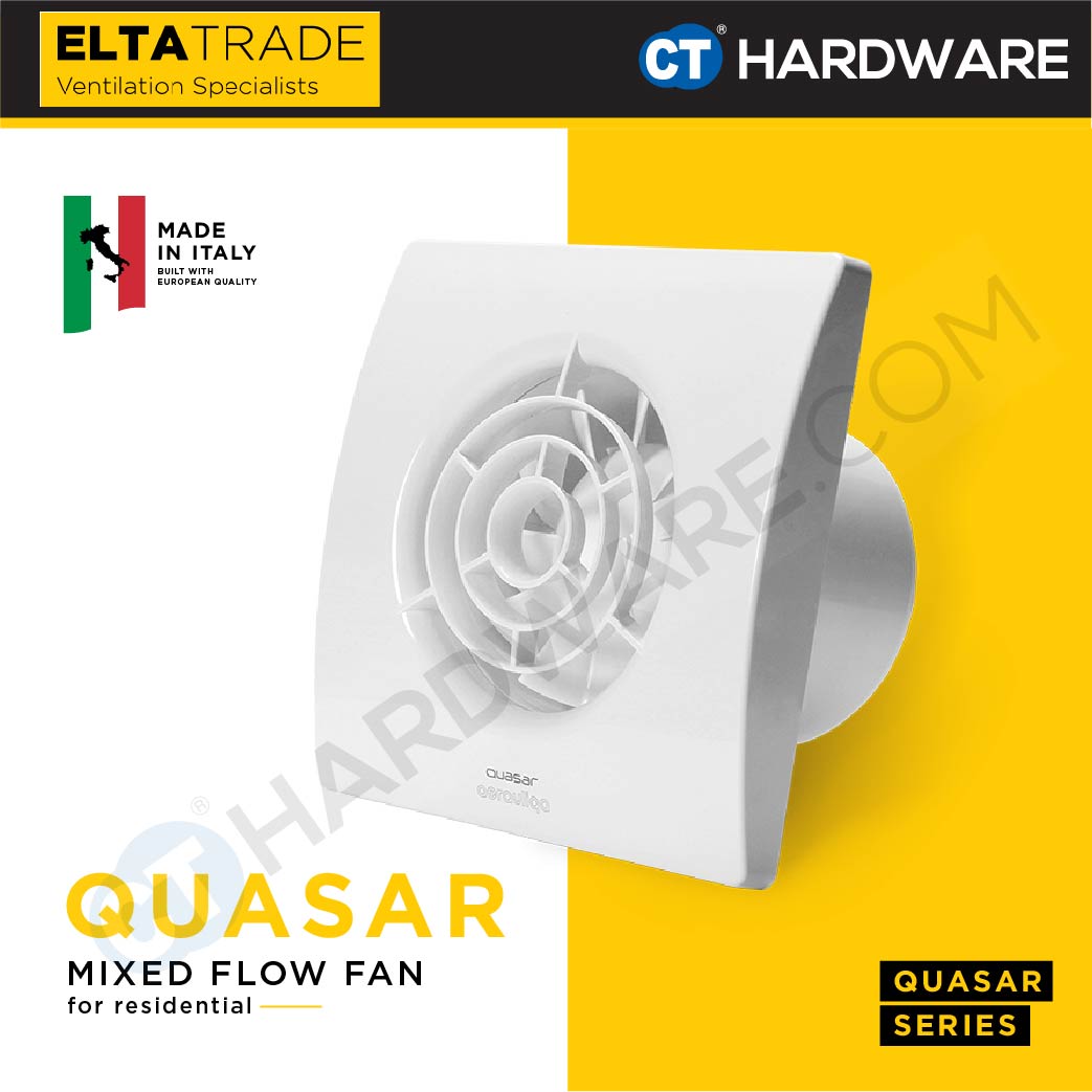 ELTA TRADE FANTECH ULTRA QUIET AXIAL VENTILATION FAN DIA 100MM (QUASAR2SBB)