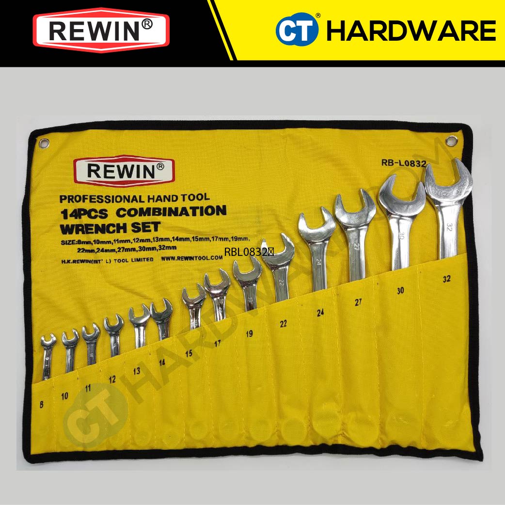Rewin RBL0832 Combination Wrench Set 14pcs 8mm-32mm