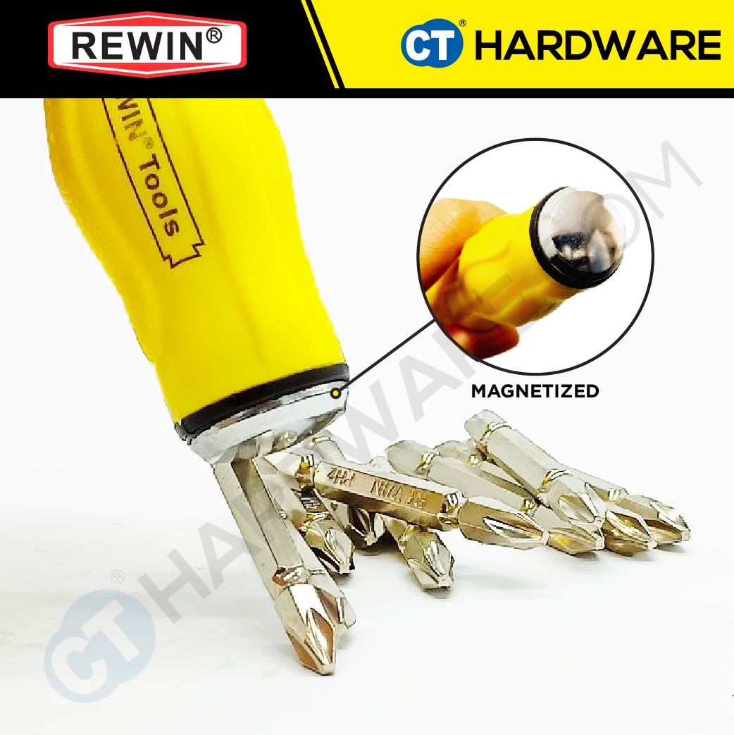 REWIN RCX6150 | RCX8200 | RCX8250 HEAVY DUTY SCREWDRIVER SIZE 150MM | 200MM | 250MM (YELLOW) - 1PC