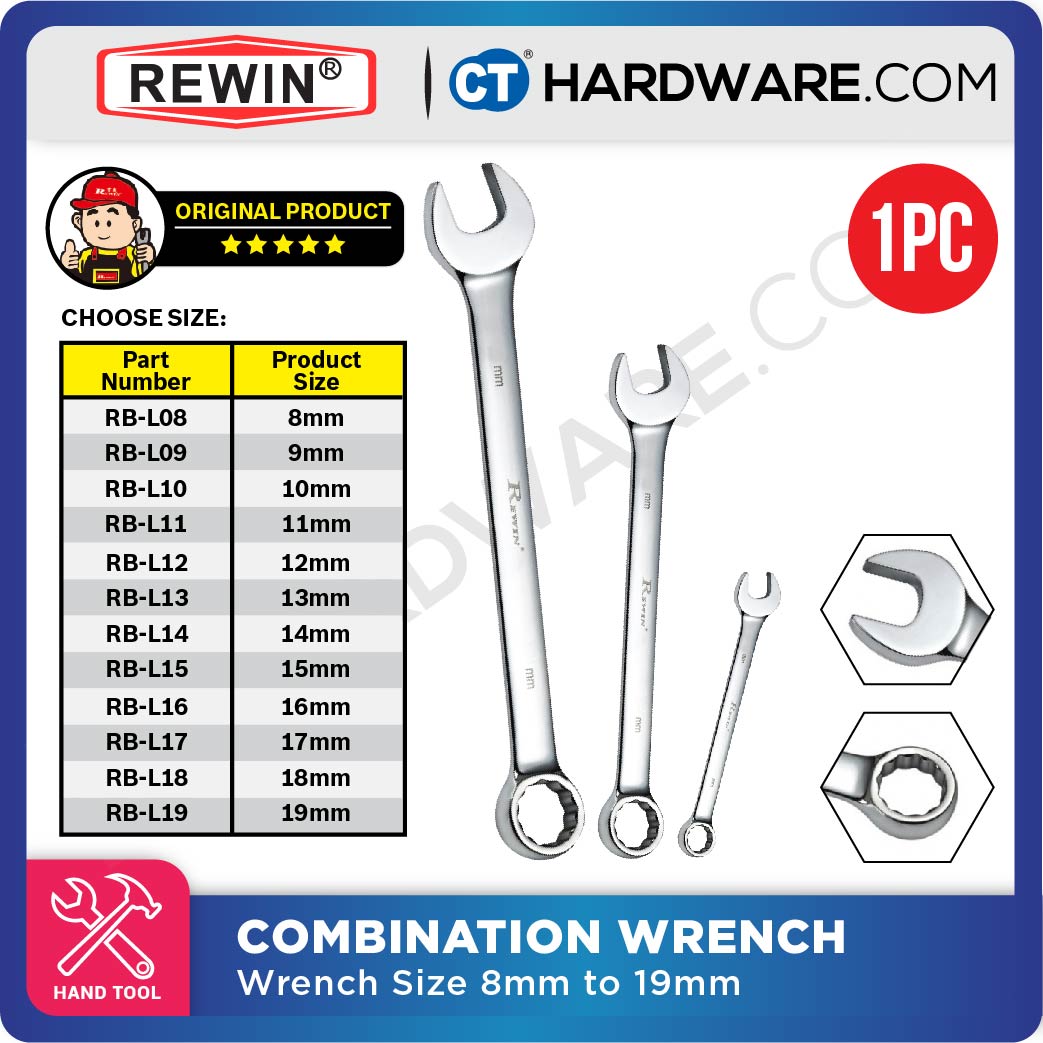 Rewin RBL Combination Wrench 8mm - 23mm, 25mm, 26mm, 27mm