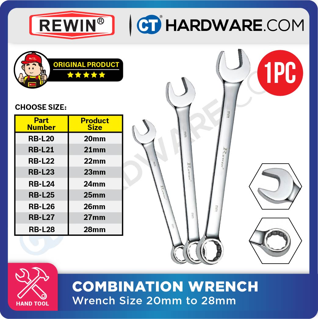Rewin RBL Combination Wrench 8mm - 23mm, 25mm, 26mm, 27mm
