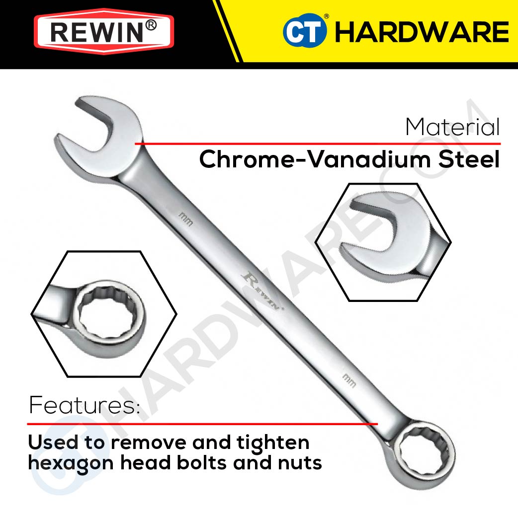 Rewin RBL Combination Wrench 8mm - 23mm, 25mm, 26mm, 27mm