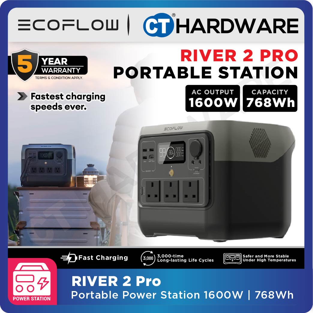 EcoFlow RIVER 2 Pro Power Station Portable | 800W (Surge 1600W) | 768Wh (240,000mAh)