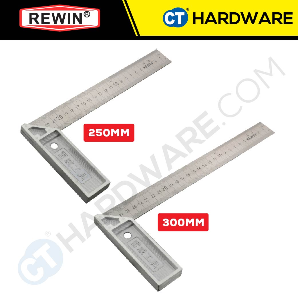 REWIN RJC250 ANGLE SQUARE 250MM ( ZINC ALLOY ) TRY SQUARE