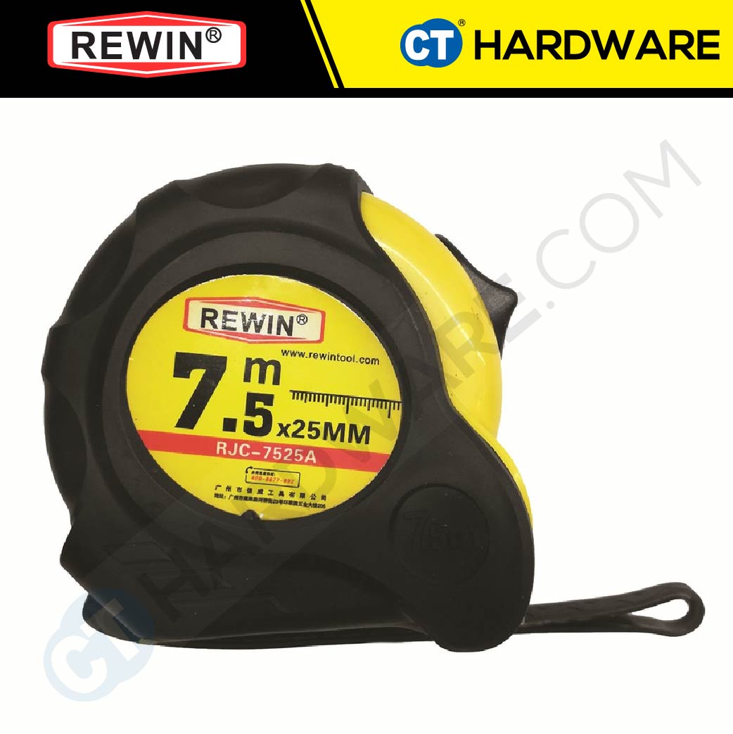REWIN RJC3016A | RJC5025A | RJC7525A MEASURING TAPE METRIC SIZE 3Mx16MM | 5Mx25MM | 7.5Mx25MM - 1PC