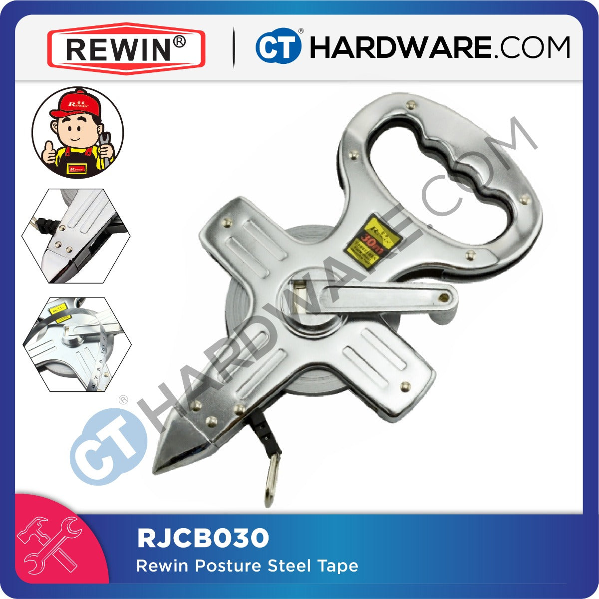 Rewin RJCB030 Posture Steel Tape 30m (50 X 32 X 36)