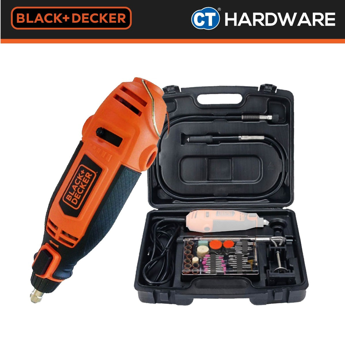 BLACK+DECKER RT18KA MULTI-FUNCTION ROTARY TOOLS COME WITH 114 ACCESSORIES