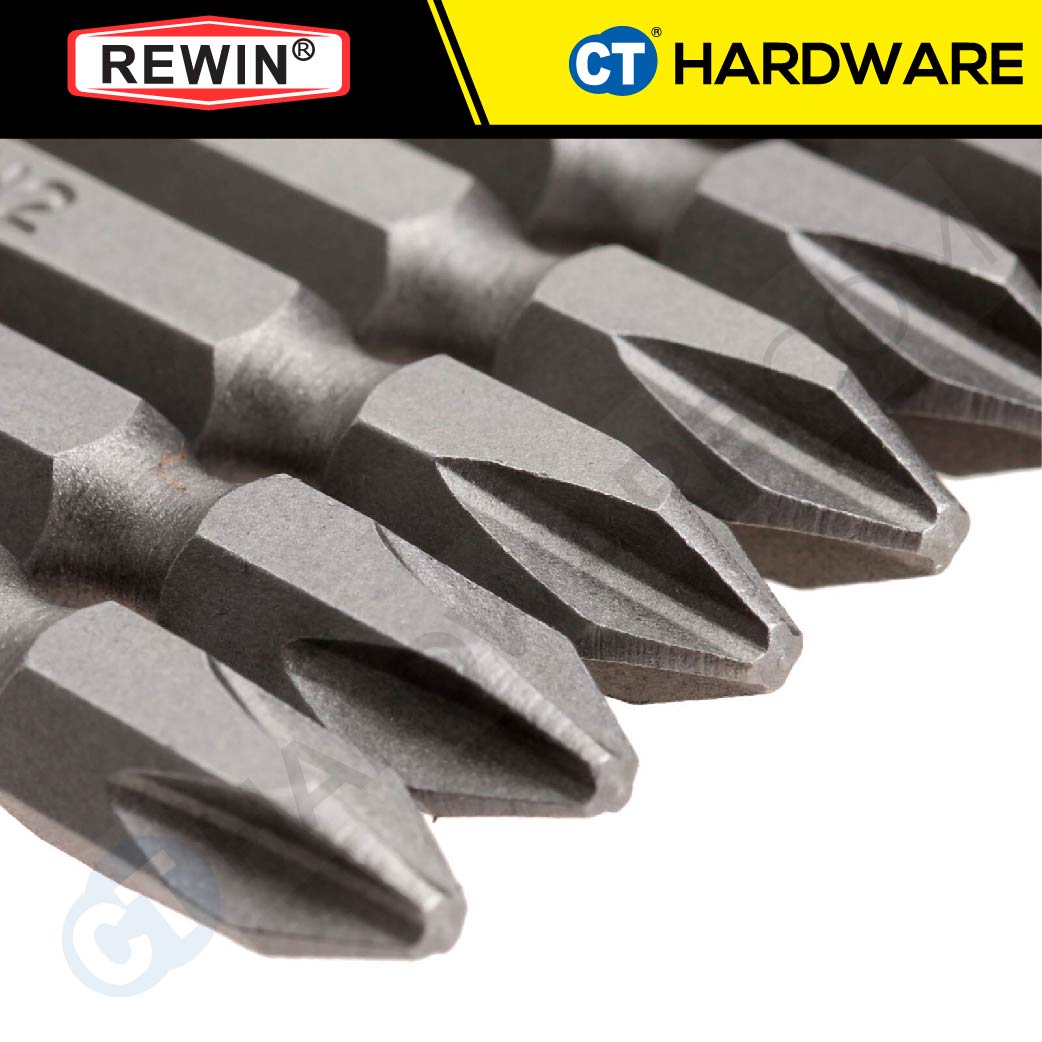 REWIN RZ3065B PHILLIPS SCREWDRIVER BITS PH2 X 65MM X 6.35MM ( X 10PC ) + + CRV SERIES