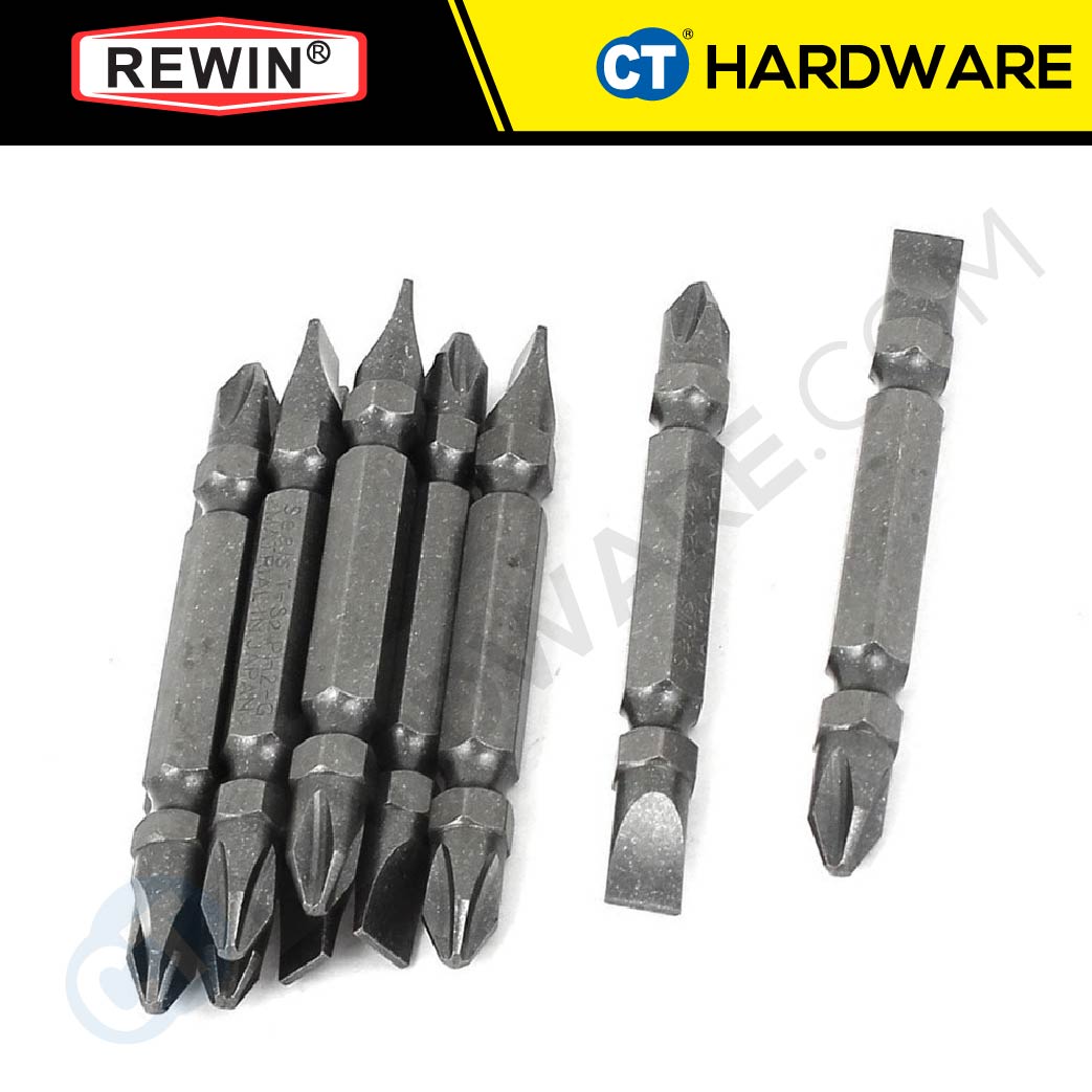 REWIN RZ3065B PHILLIPS SCREWDRIVER BITS PH2 X 65MM X 6.35MM ( X 10PC ) + + CRV SERIES