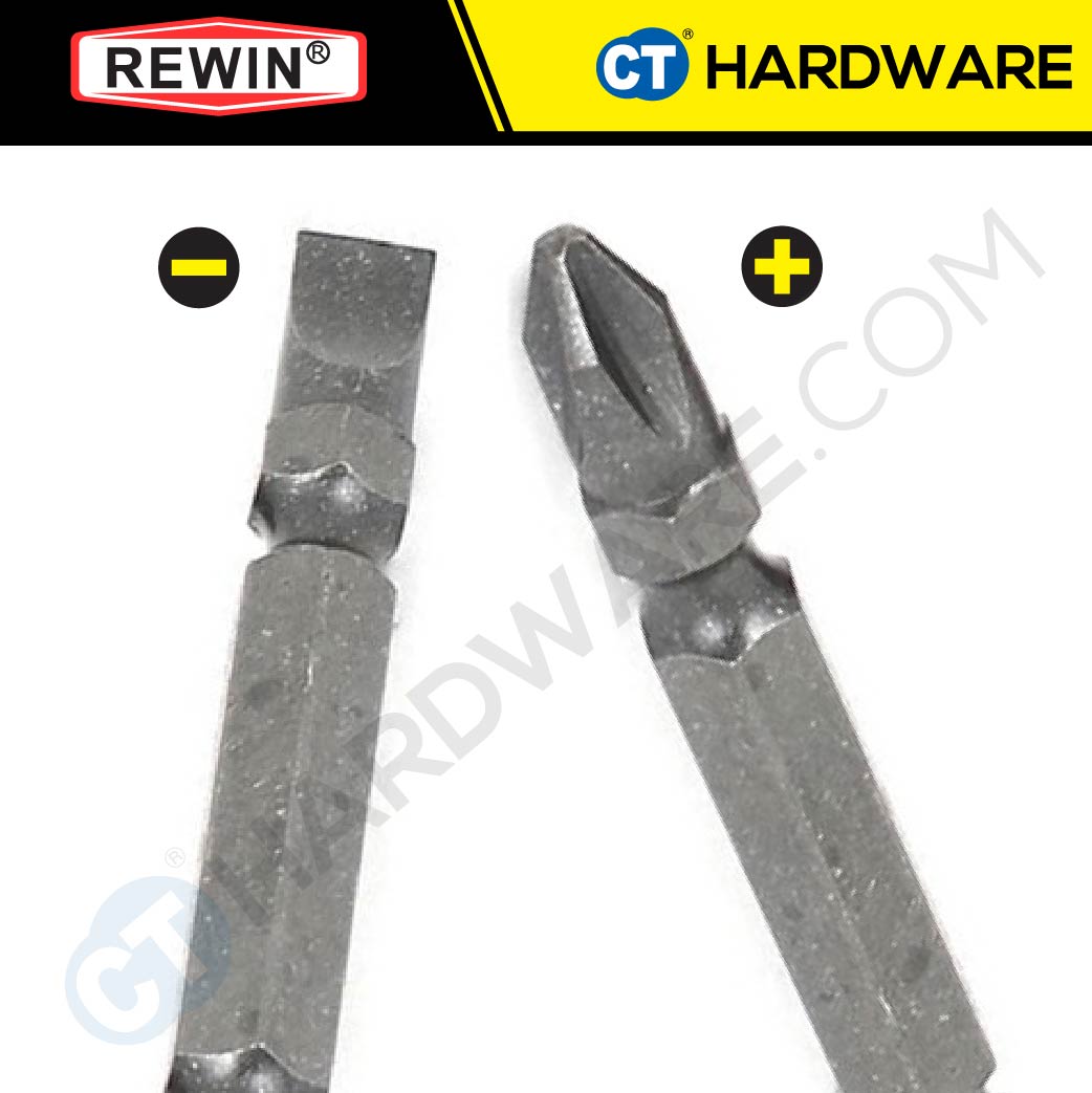 REWIN RZ3065B PHILLIPS SCREWDRIVER BITS PH2 X 65MM X 6.35MM ( X 10PC ) + + CRV SERIES