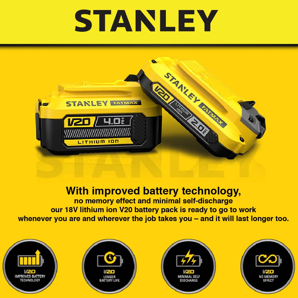 STANLEY SB204 BATTERY 20V 4.0AH LITHIUM-ION
