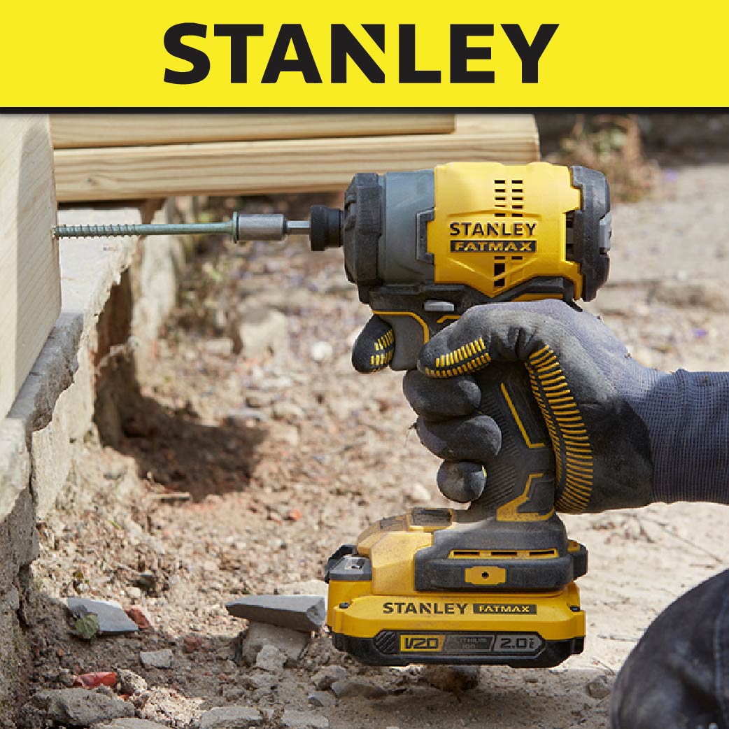 STANLEY SBI810D2K 20V CORDLESS BRUSHLESS IMPACT DRIVER COME WITH 2x 2.0AH BATTERY & 1x CHARGER