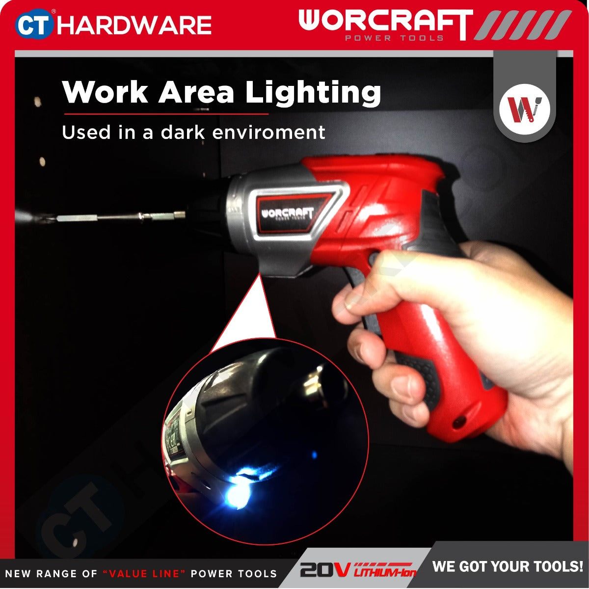 Worcraft SD-3.6LiB 3.6V Cordless Screwdriver 1.3Ah 200RPM with Accessory Set