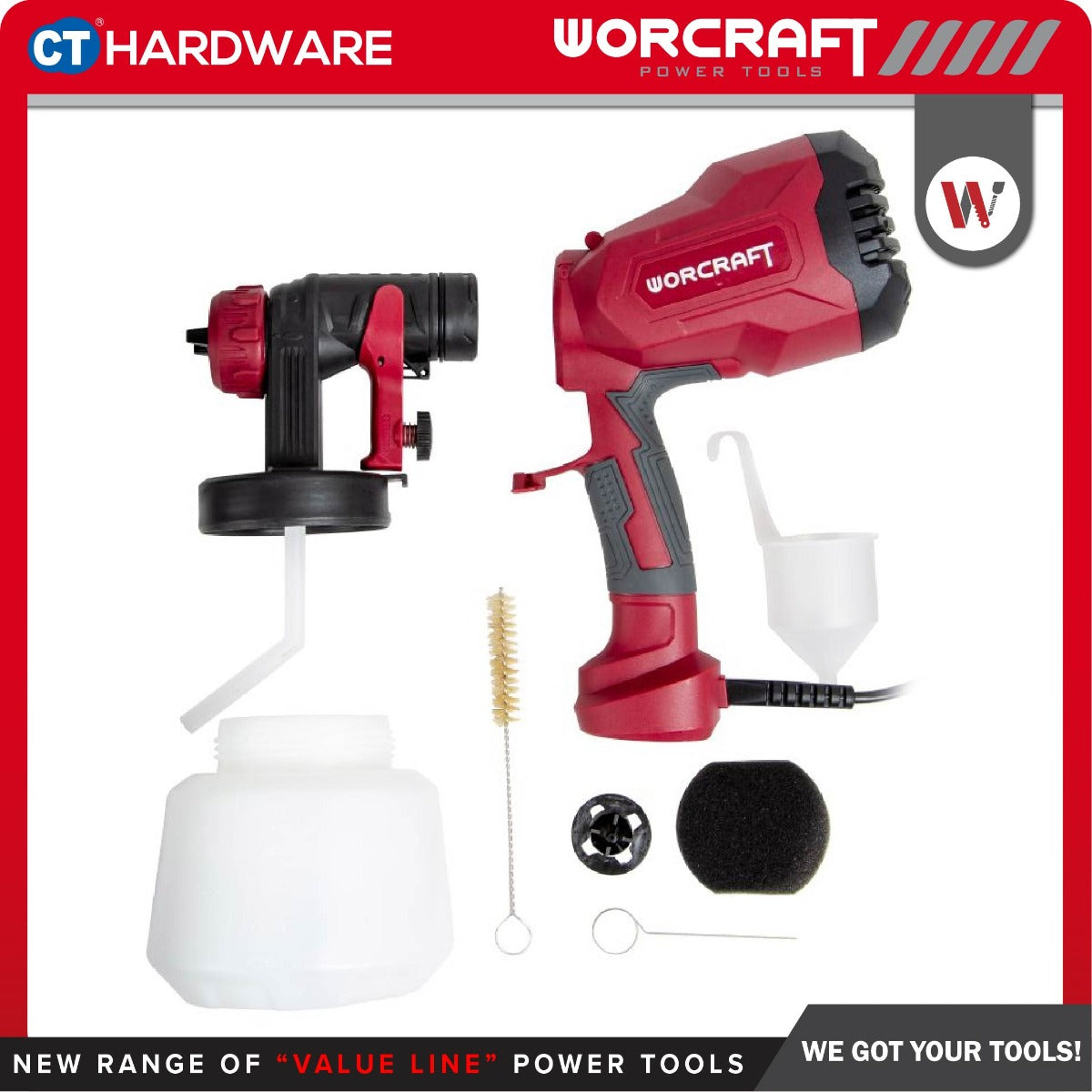 Worcraft SG04-1000 Electric Spray Gun 400W 1000ml