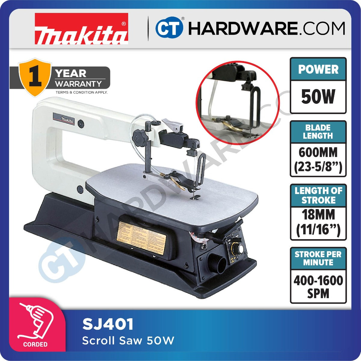 Makita SJ401 Scroll Saw 50W