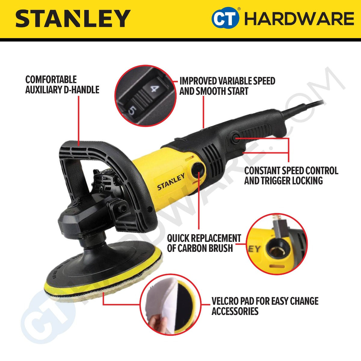 Stanley SP137 Polisher 180mm 1300W