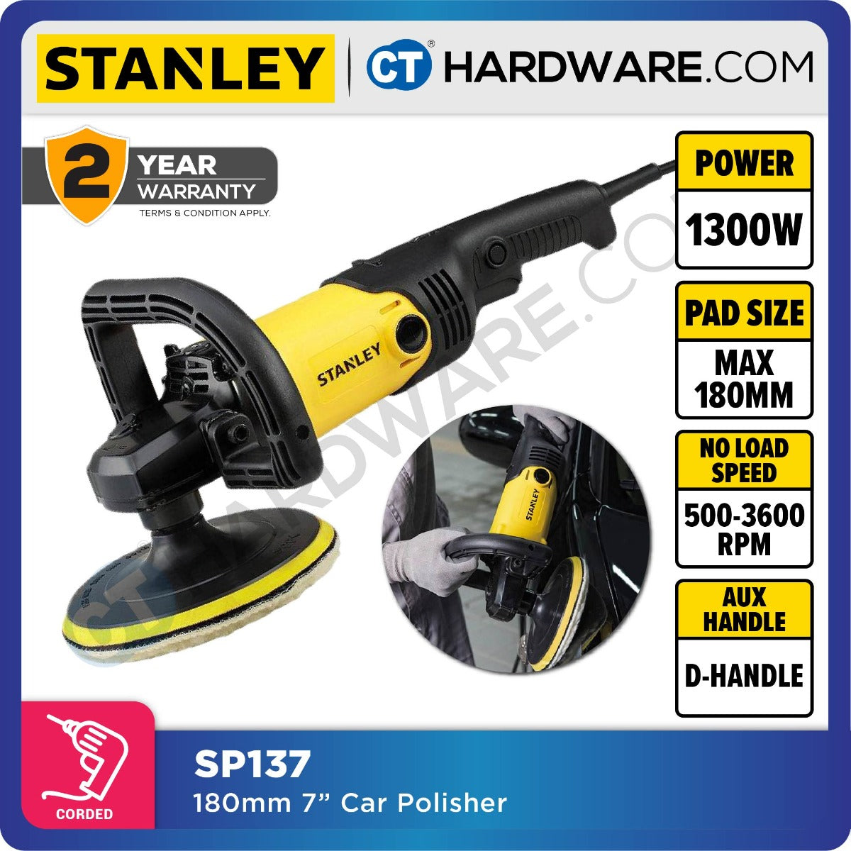 Stanley SP137 Polisher 180mm 1300W