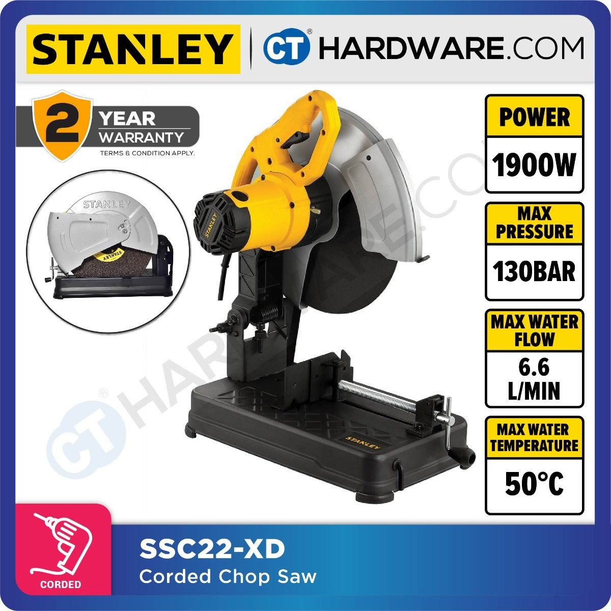 STANLEY SSC22 CORDED CHOP SAW 14" (355MM) | 2100W | 3800RPM
