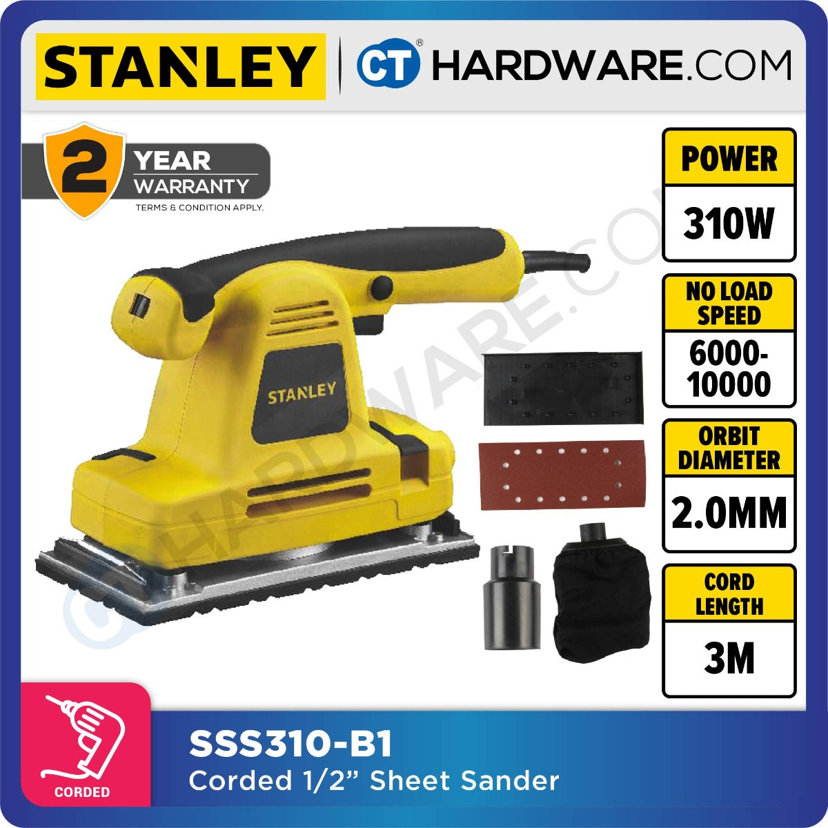 Stanley SSS310 1/2 Sheet Sander 310W 115mm x 280mm