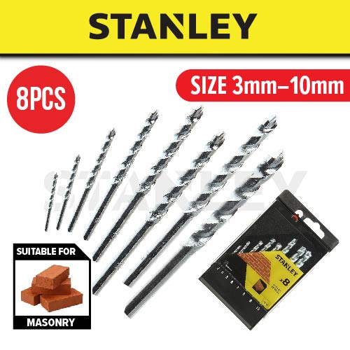 Stanley STA56040-QZ Mansory Drill Bit Set 8 pcs (3mm - 10mm)