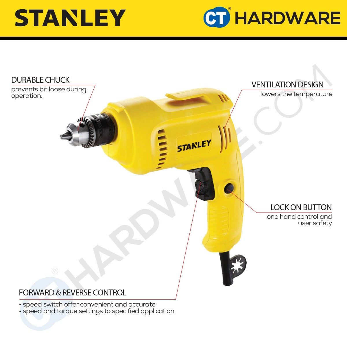 Stanley STDR5510 Rotary Drill 550W 10mm
