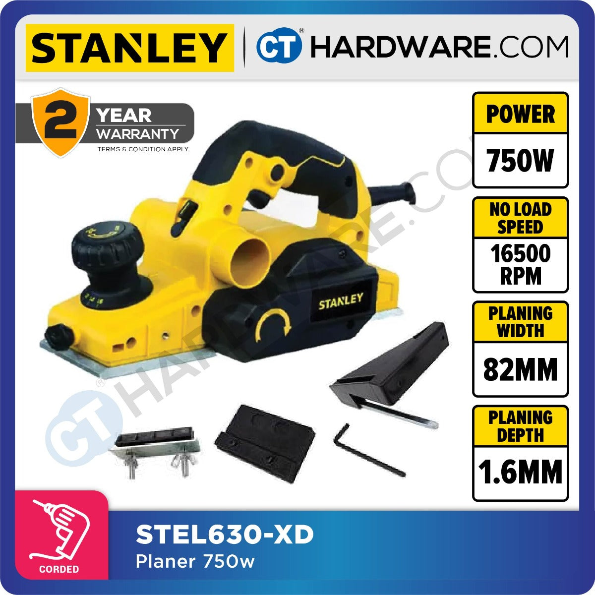Stanley STEL630 Planer 750W 82mm
