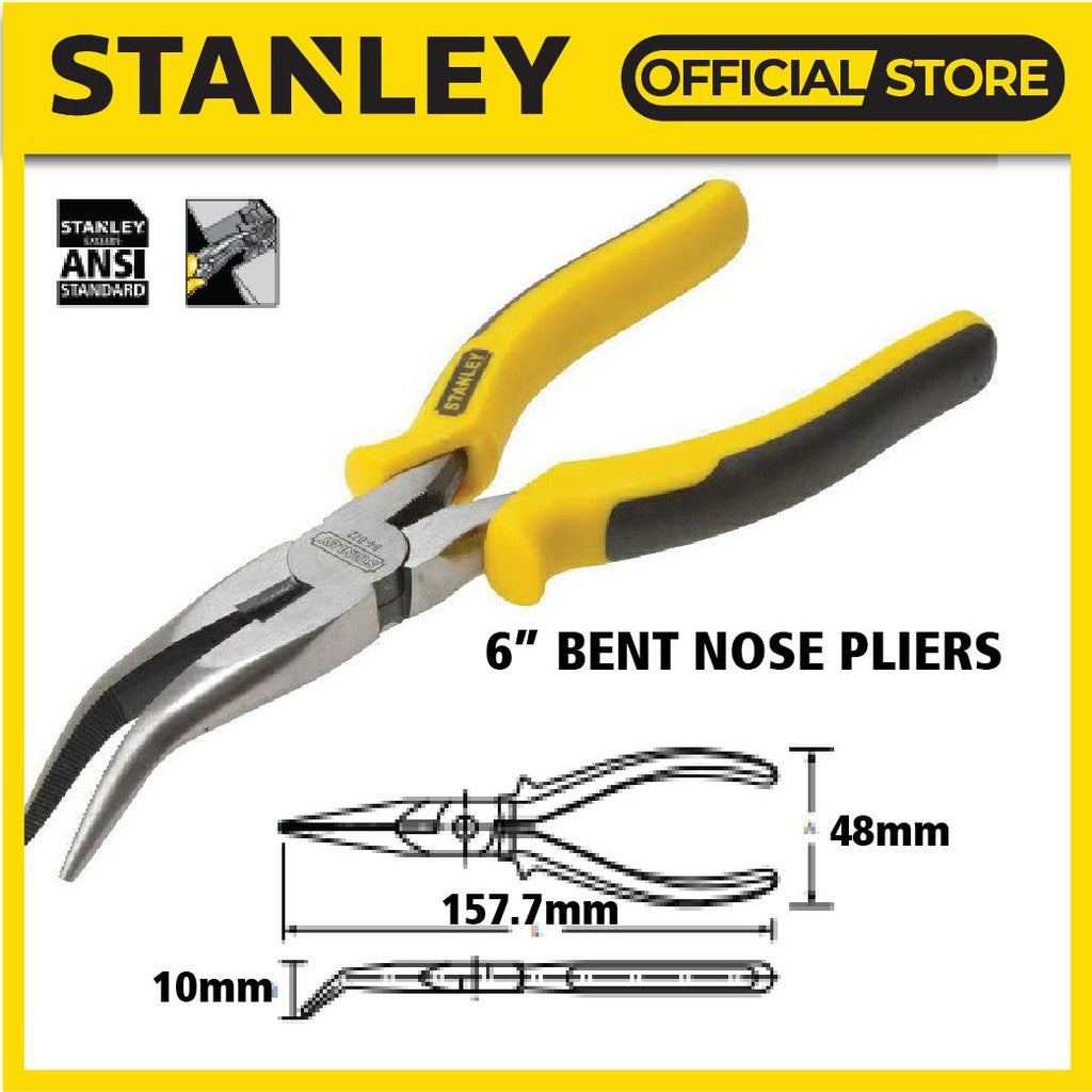 STANLEY BENT NOSE PLIER 6" / 8" (1pc)