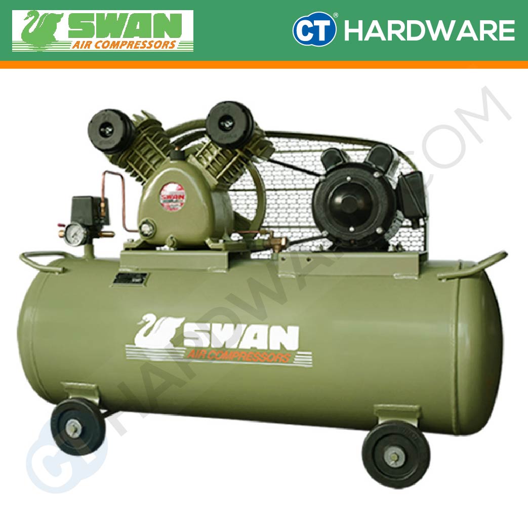 Swan SVP-202 Air Compressor 1.5kW 2HP 8BAR 85L Tank