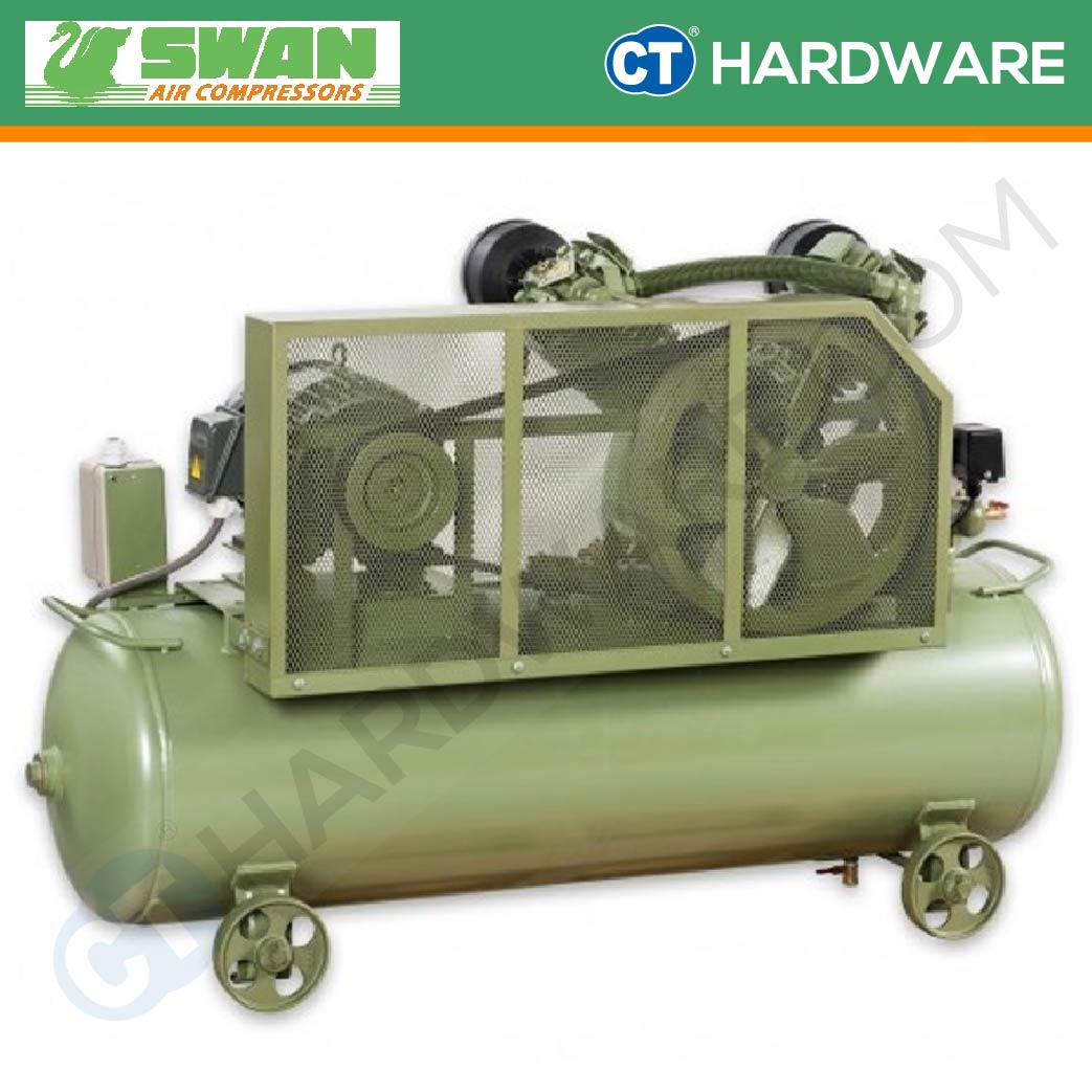 Swan SVP-202 Air Compressor 1.5kW 2HP 8BAR 85L Tank