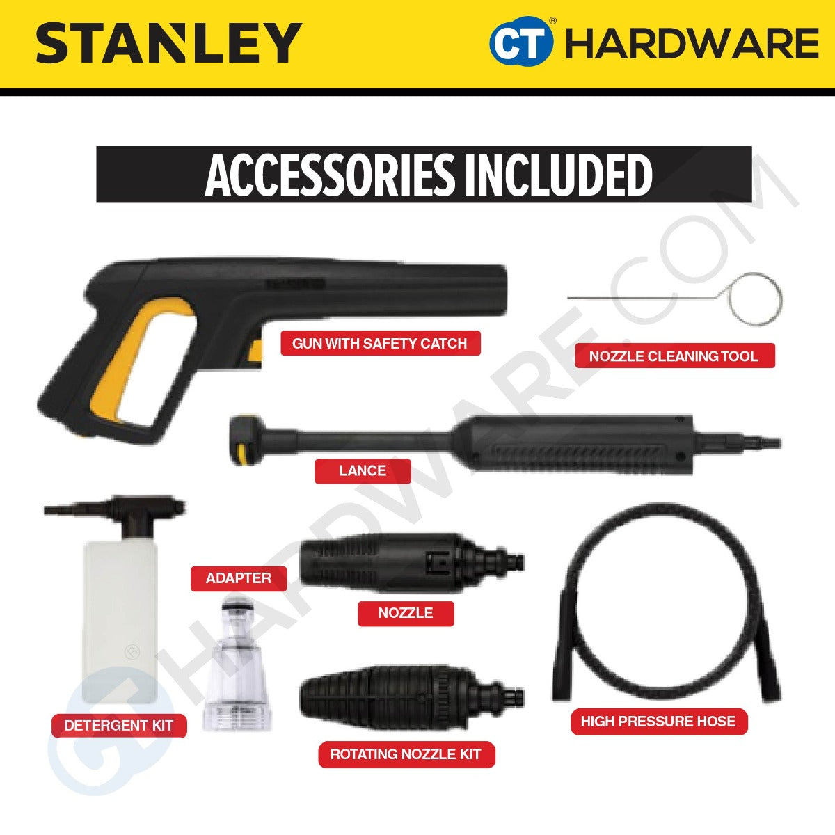 STANLEY SW19 HIGH PRESSURE CLEANER 1900W | 130BAR | 6.6L/MIN ( INDUCTION MOTOR )