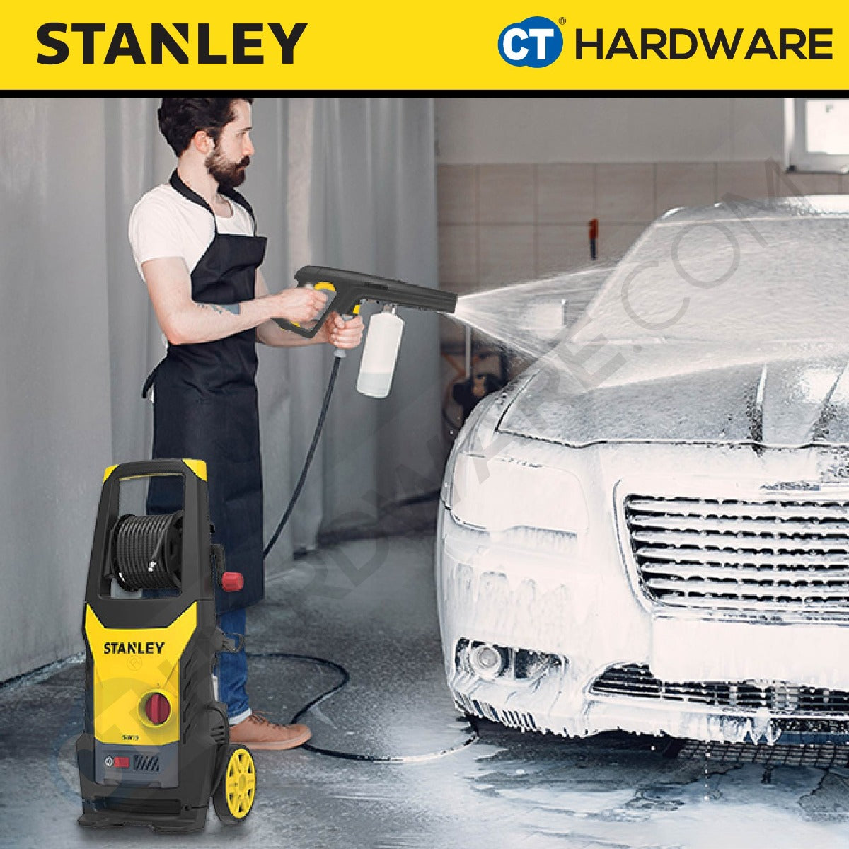 STANLEY SW19 HIGH PRESSURE CLEANER 1900W | 130BAR | 6.6L/MIN ( INDUCTION MOTOR )