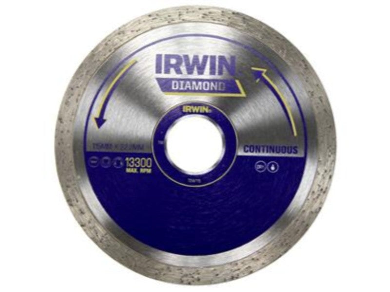 Irwin TDW105 Diamond Disc 105mm Wet Continuos 20mm Bore