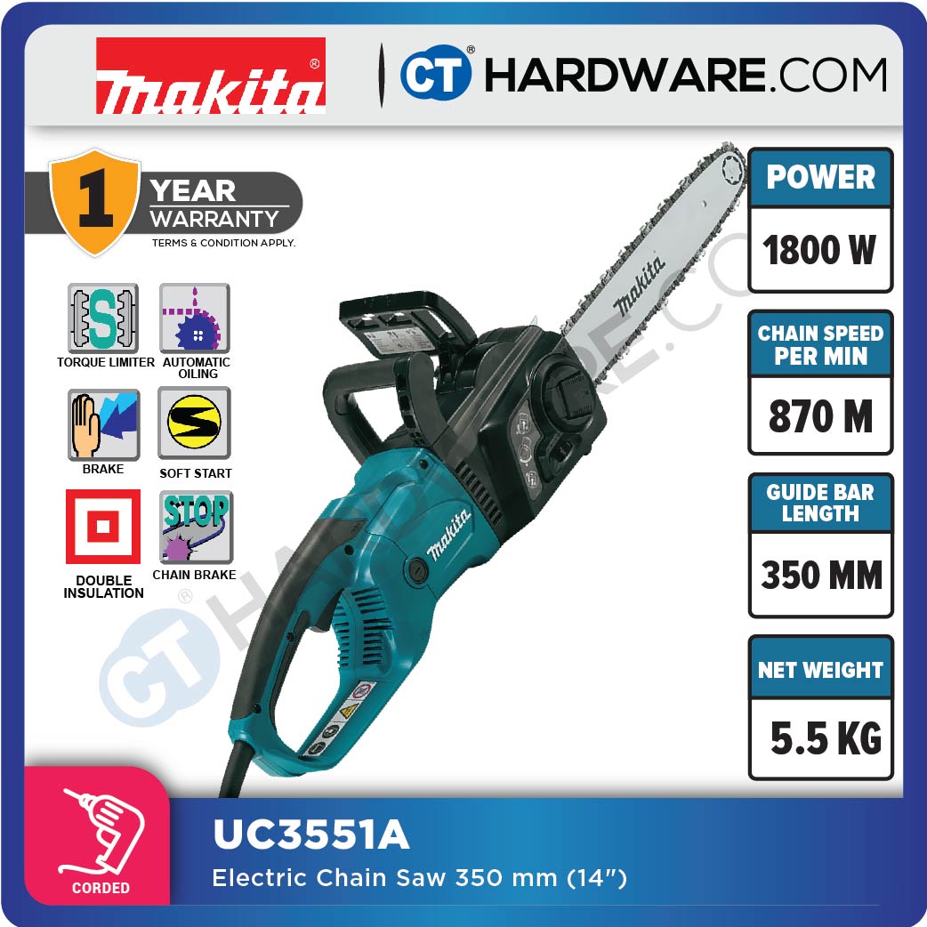 Makita UC3551A Chain Saw 14” 350mm 1800W