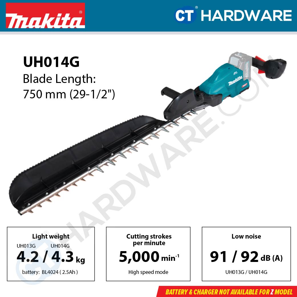 Makita UH014GM101/ GZ XGT 40Vmax Cordless Brushless Hedge Trimmer 3-Speed 750mm (Body Only | 1-Battery)
