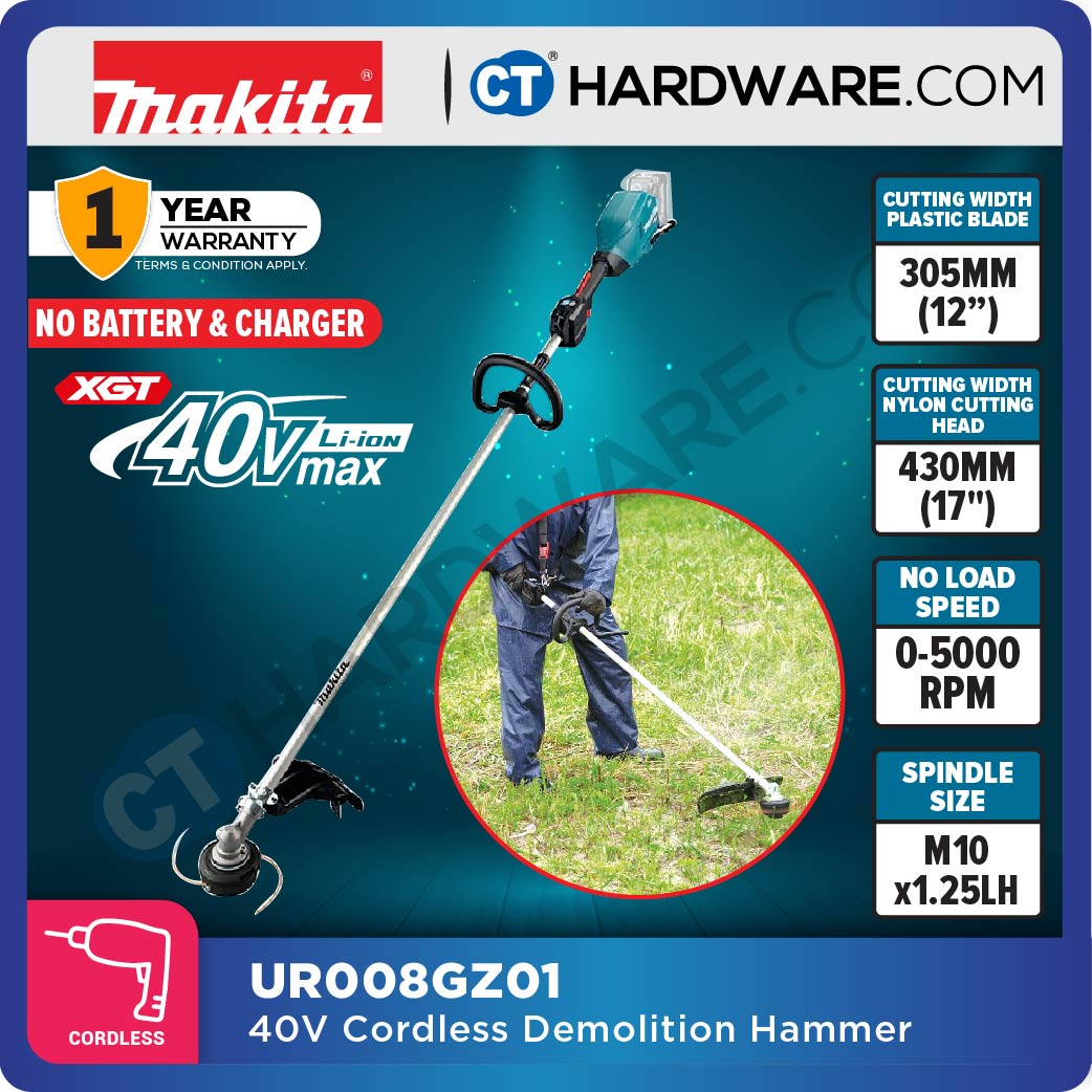 Makita UR008GM101 / GZ01 XGT 40Vmax Cordless Brushless Grass Trimmer 3-Speed (Body Only | 1-Battery)