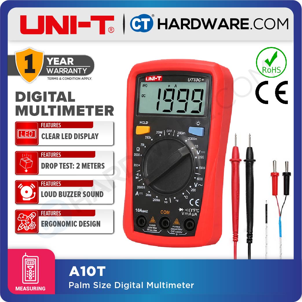 UNI-T UT33C+ DIGITAL PALM SIZE MULTIMETER
