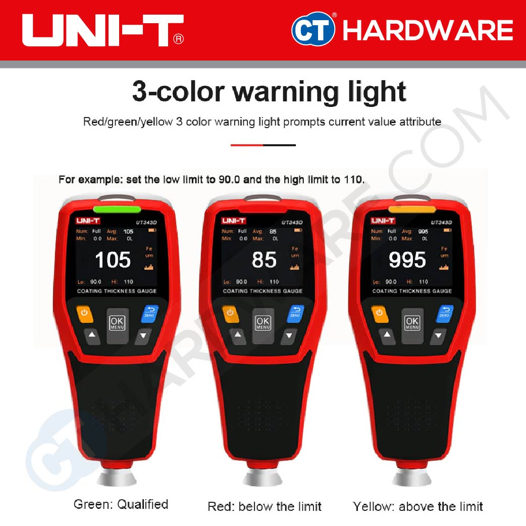 UNI-T UT343D COATING THICKNESS GAUGE 1250UM | 3V BATTERY