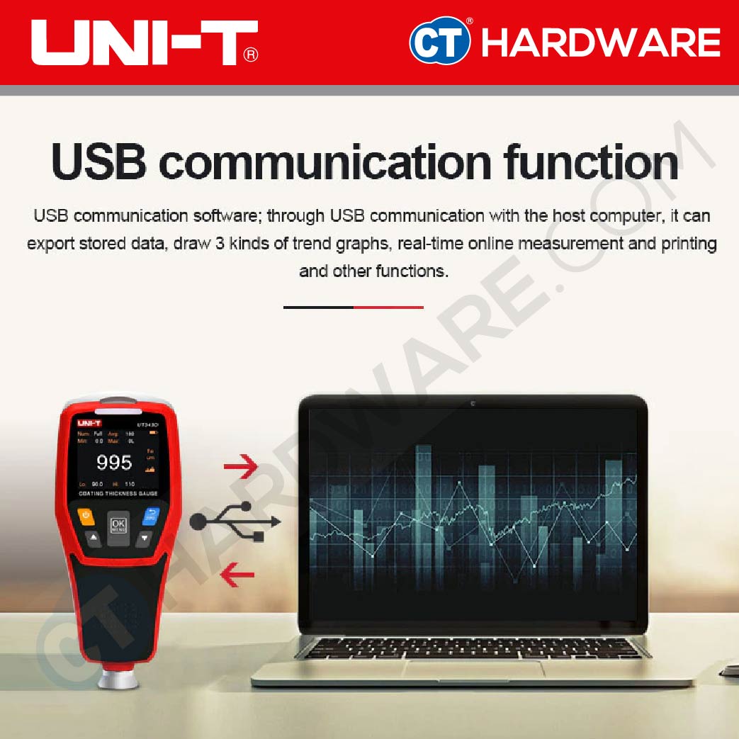 UNI-T UT343D COATING THICKNESS GAUGE 1250UM | 3V BATTERY