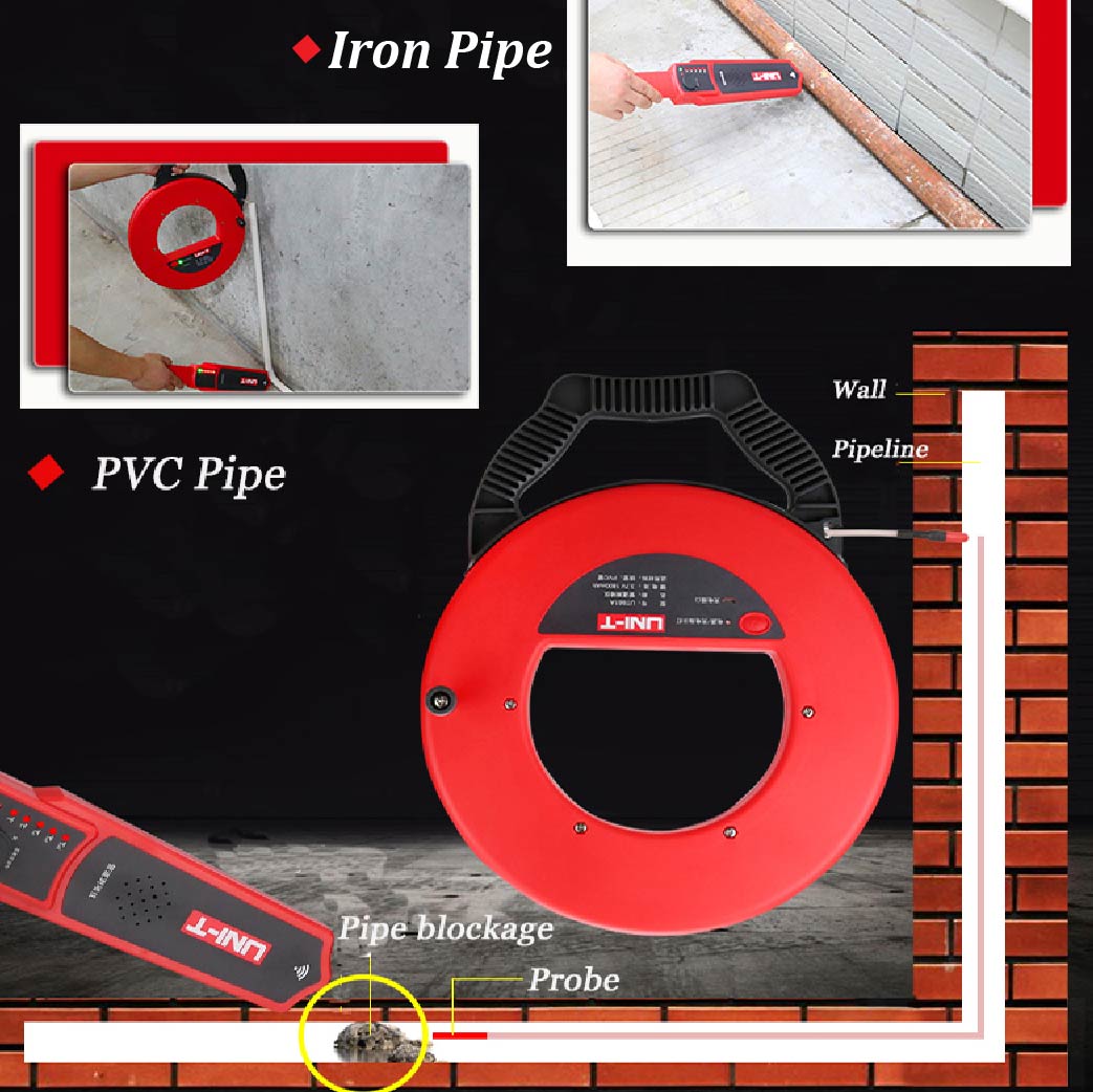 UNI-T UT661B WALL PVC PIPE BLOCKAGE DETECTOR SCANNER 30M MEASURE DISTANCE (DEPTH) 50CM