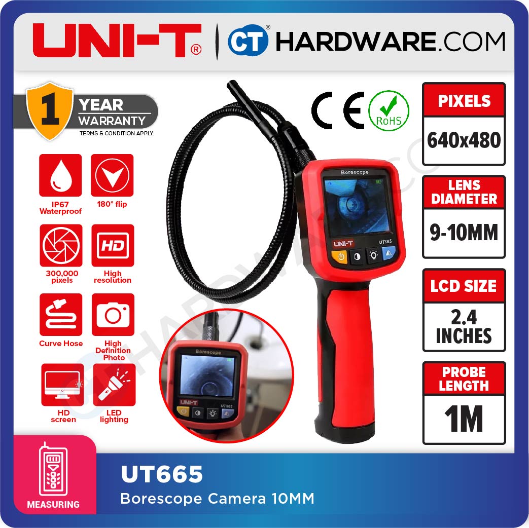 UNI-T UT665 BORESCOPE 10MM 640 X 480 PIXEL