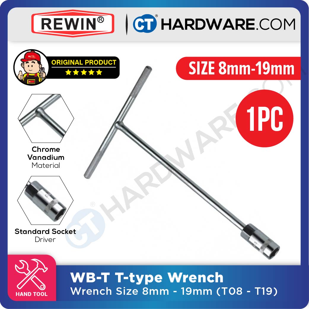 REWIN WBT T-TYPE WRENCH SIZE(MM): 8 / 9 / 10 / 11 / 12 / 13 / 14 / 15 / 16 / 17 / 18 / 19