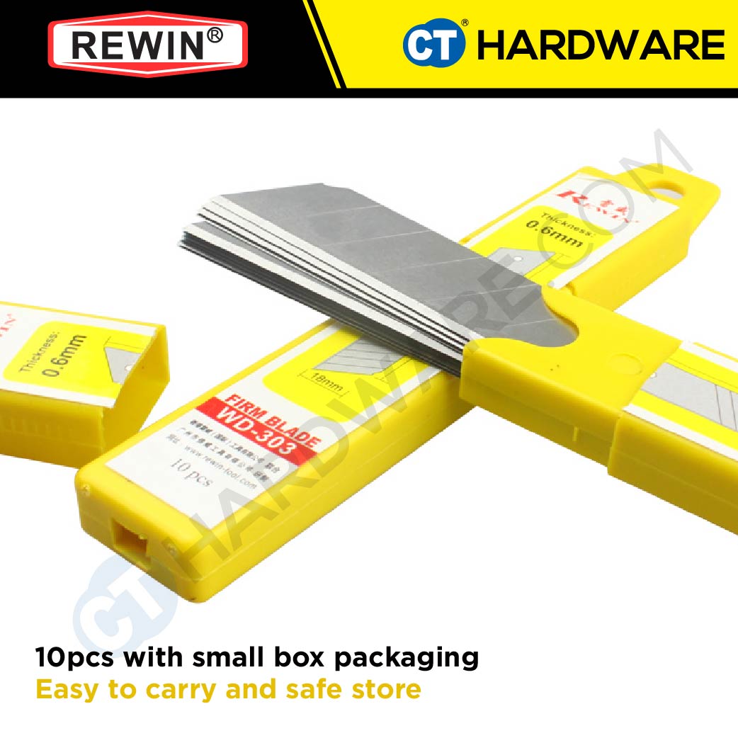 REWIN WD303 SK5 STEEL LARGE CUTTER BLADE 0.6MM THICKNESS 10PCS | BOXED HARDWARE TOOLS