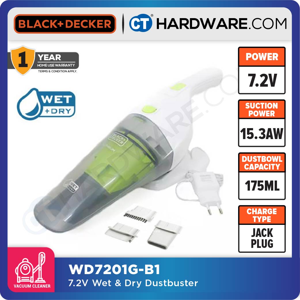 BLACK+DECKER  WD7201 CORDLESS 7.2V WET & DRY HAND VACUUM