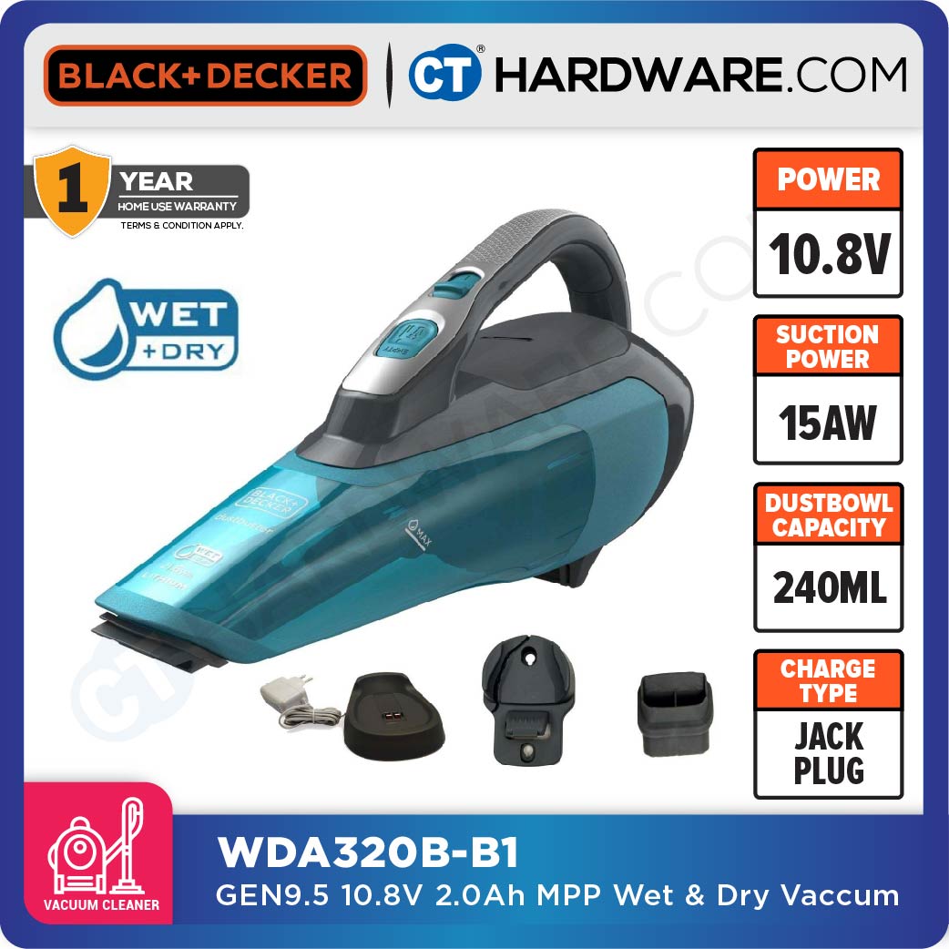 BLACK+DECKER WDA320B LITHIUM-ION WET & DRY VACUUM CLEANER 10.8V 0.90KG